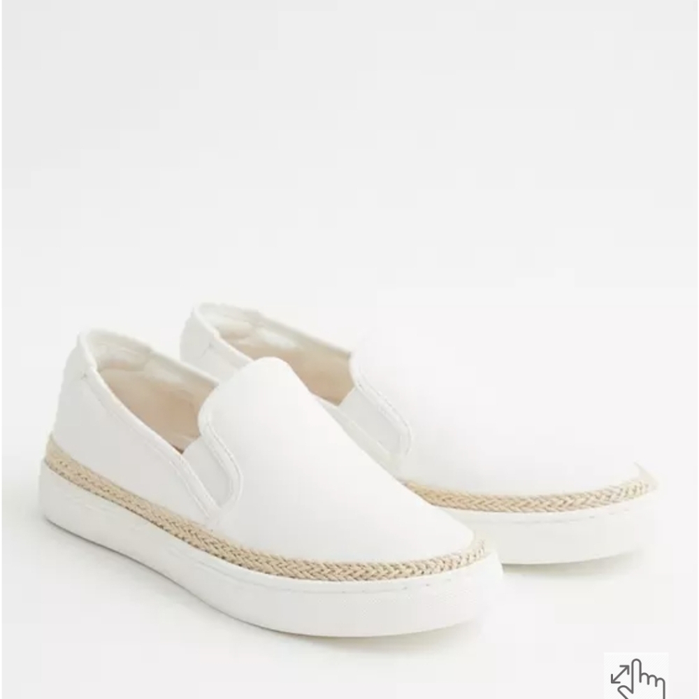 Torrid,Women's Ivory Slip-On Espadrille Sneakers, Size 9W